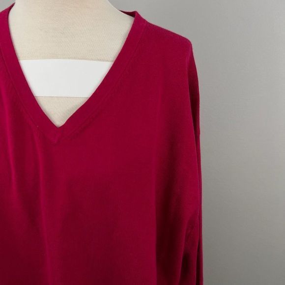 NWT CUTTER & BUCK Fuschia Pink‎ V Neck Sweater (2XB) - Picture 3 of 8
